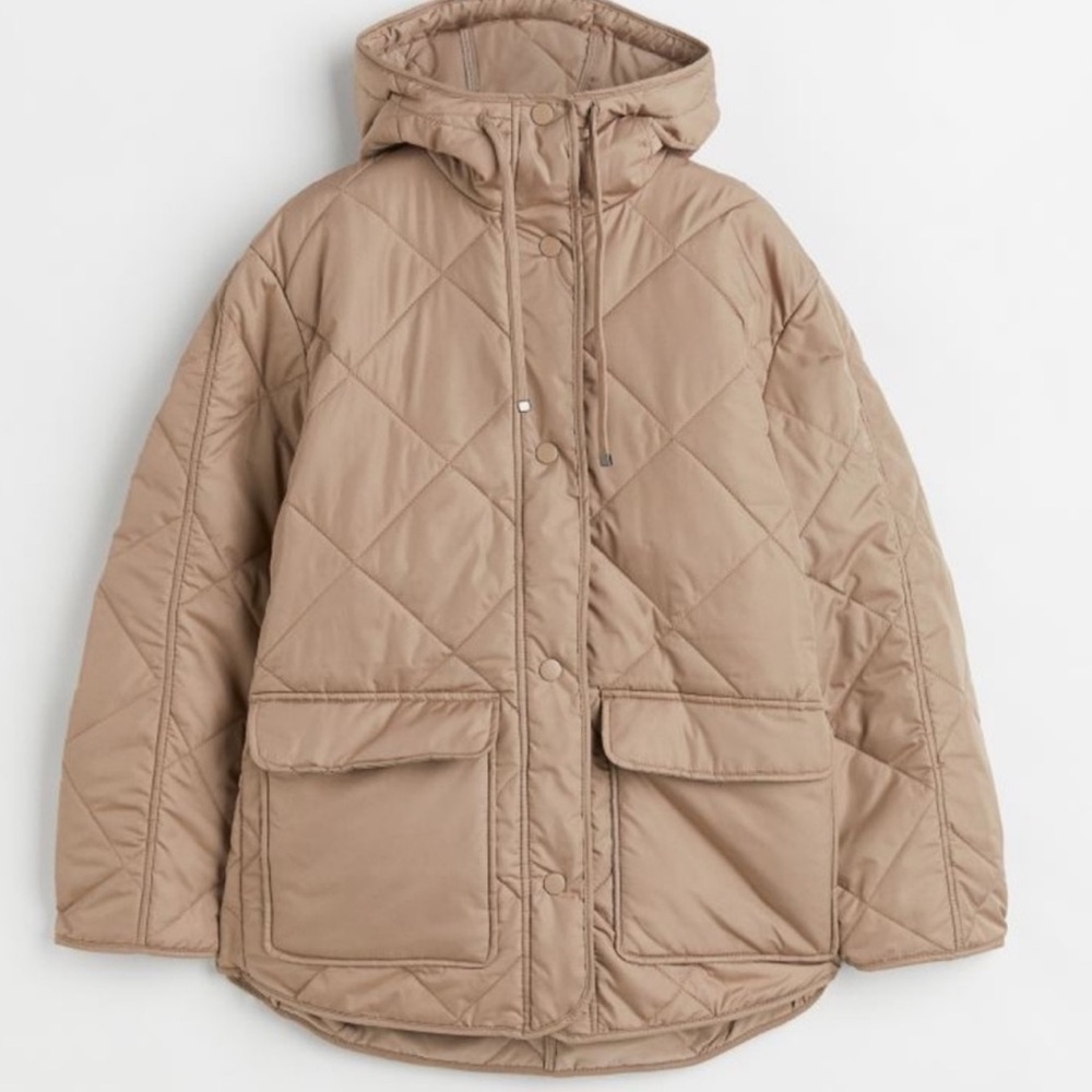 H&M quilted oversized hooded fall winter jacket